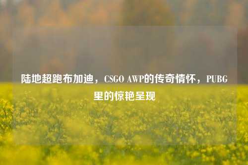 陆地超跑布加迪,CSGO AWP的传奇情怀,PUBG里的惊艳呈现