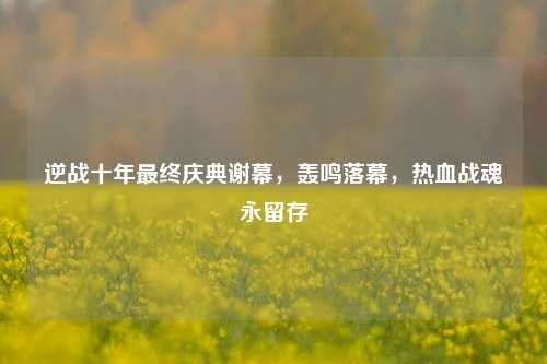 逆战十年最终庆典谢幕，轰鸣落幕，热血战魂永留存