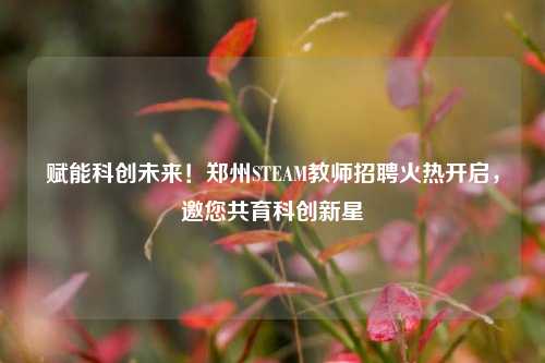 赋能科创未来!郑州STEAM教师招聘火热开启,邀您共育科创新星