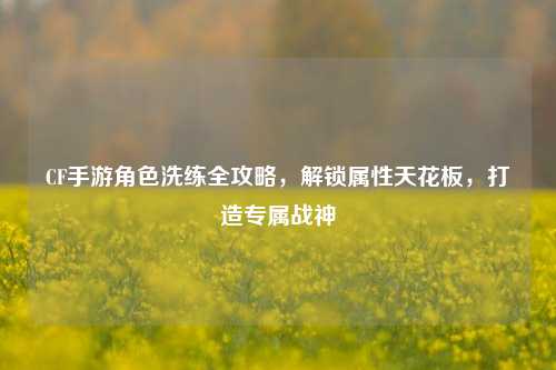 CF手游角色洗练全攻略,解锁属性天花板,打造专属战神