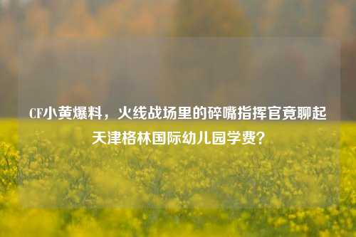 CF小黄爆料，火线战场里的碎嘴指挥官竟聊起天津格林国际幼儿园学费？