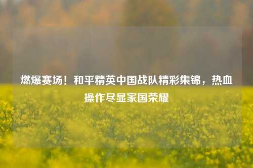 燃爆赛场！和平精英中国战队精彩集锦，热血操作尽显家国荣耀