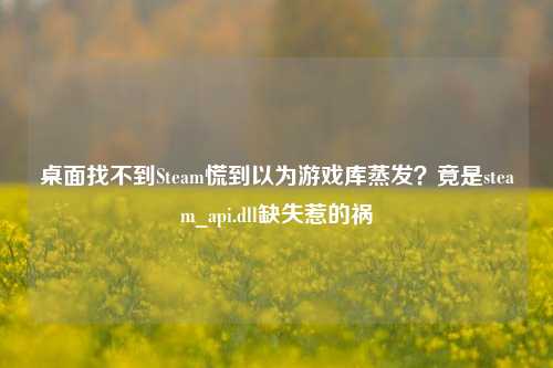 桌面找不到Steam慌到以为游戏库蒸发?竟是steam_api.dll缺失惹的祸