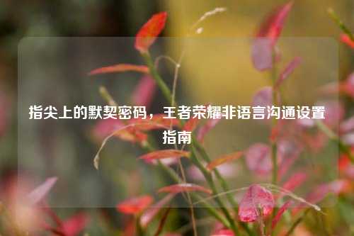 指尖上的默契密码,王者荣耀非语言沟通设置指南