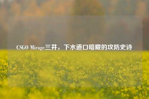 CSGO Mirage三井,下水道口暗藏的攻防史诗