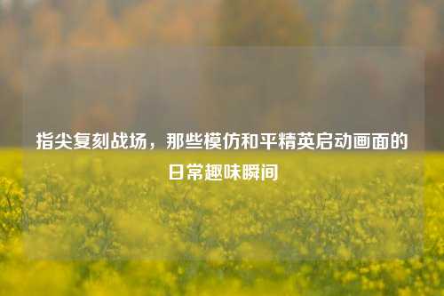 指尖复刻战场,那些模仿和平精英启动画面的日常趣味瞬间