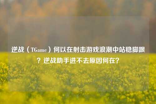 逆战(TGame)何以在射击游戏浪潮中站稳脚跟?逆战助手进不去原因何在?