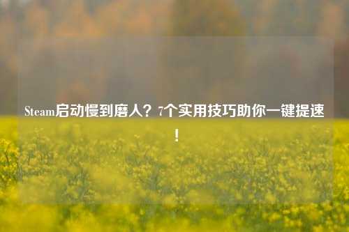Steam启动慢到磨人?7个实用技巧助你一键提速!