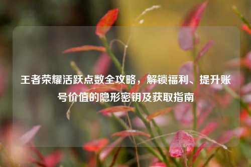 王者荣耀活跃点数全攻略,解锁福利、提升账号价值的隐形密钥及获取指南