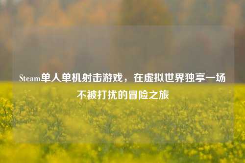Steam单人单机射击游戏，在虚拟世界独享一场不被打扰的冒险之旅
