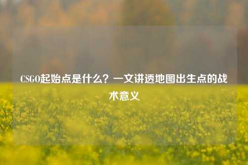 CSGO起始点是什么?一文讲透地图出生点的战术意义