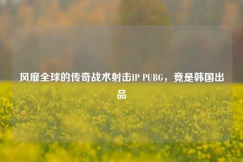 风靡全球的传奇战术射击IP PUBG,竟是韩国出品