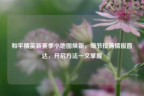 和平精英新赛季小地图焕新，细节拉满情报直达，开启方法一文掌握