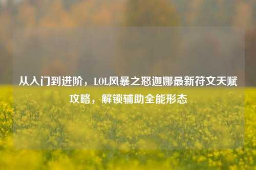 从入门到进阶,LOL风暴之怒迦娜最新符文天赋攻略,解锁辅助全能形态
