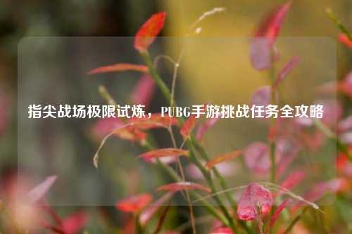 指尖战场极限试炼,PUBG手游挑战任务全攻略