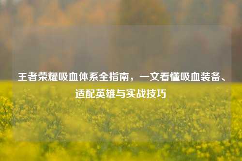 王者荣耀吸血体系全指南,一文看懂吸血装备、适配英雄与实战技巧