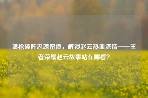 银枪破阵忠魂留痕,解锁赵云热血深情——王者荣耀赵云故事站在哪看?