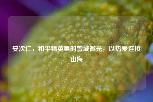 安次仁,和平精英里的雪域微光,以热爱连接山海