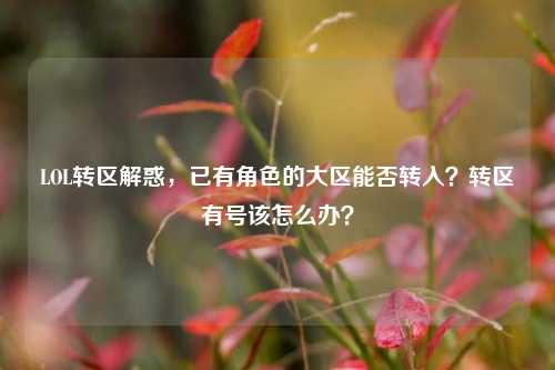 LOL转区解惑，已有角色的大区能否转入？转区有号该怎么办？