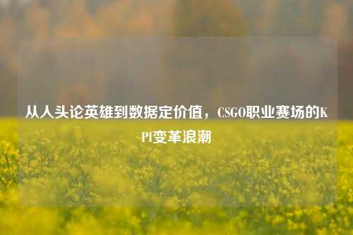 从人头论英雄到数据定价值,CSGO职业赛场的KPI变革浪潮