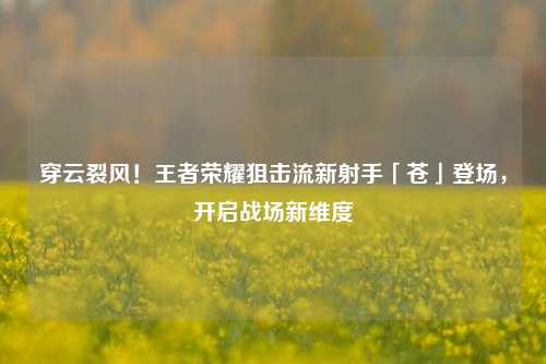 穿云裂风！王者荣耀狙击流新射手「苍」登场，开启战场新维度