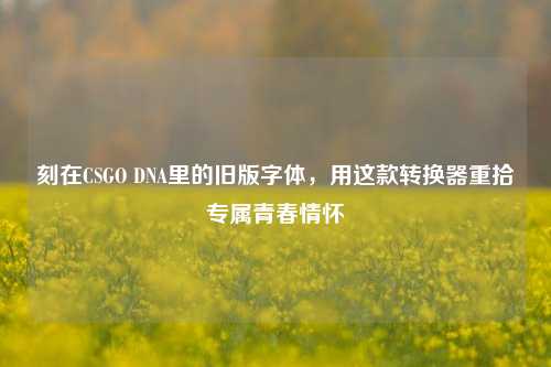 刻在CSGO DNA里的旧版字体,用这款转换器重拾专属青春情怀