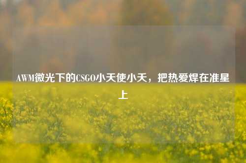 AWM微光下的CSGO小天使小夭，把热爱焊在准星上