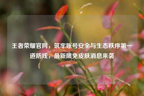 王者荣耀官网,筑牢账号安全与生态秩序第一道防线,最新限免皮肤消息来袭