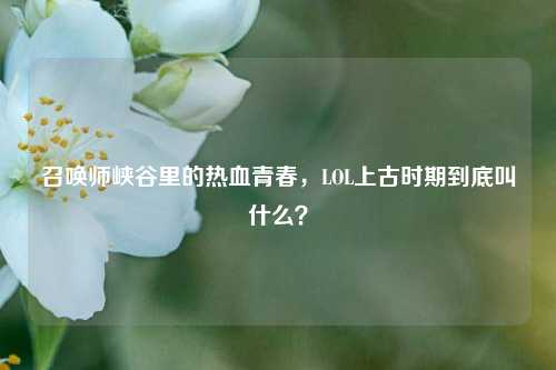 召唤师峡谷里的热血青春,LOL上古时期到底叫什么?