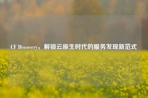 CF Discovery，解锁云原生时代的服务发现新范式