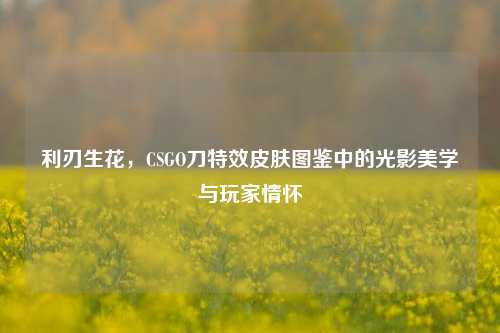 利刃生花,CSGO刀特效皮肤图鉴中的光影美学与玩家情怀