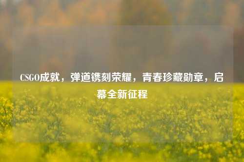 CSGO成就,弹道镌刻荣耀,青春珍藏勋章,启幕全新征程