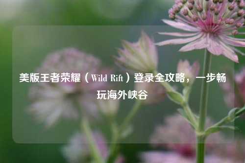 美版王者荣耀（Wild Rift）登录全攻略，一步畅玩海外峡谷