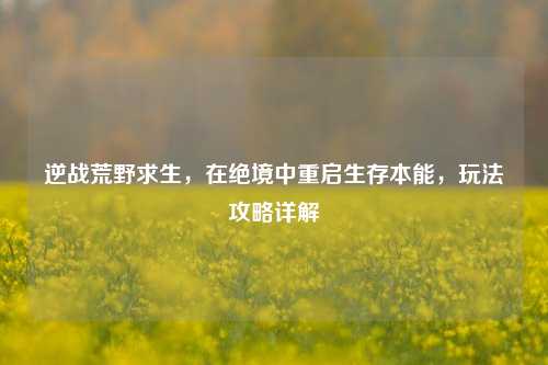 逆战荒野求生,在绝境中重启生存本能,玩法攻略详解