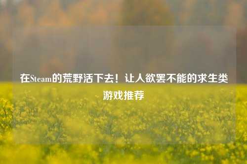 在Steam的荒野活下去!让人欲罢不能的求生类游戏推荐