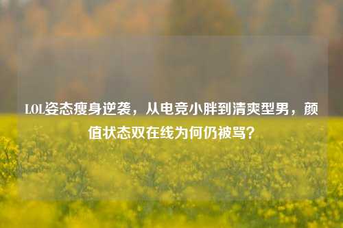 LOL姿态瘦身逆袭,从电竞小胖到清爽型男,颜值状态双在线为何仍被骂?