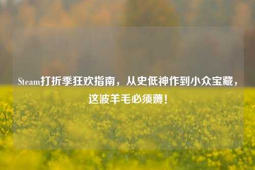 Steam打折季狂欢指南,从史低神作到小众宝藏,这波羊毛必须薅!