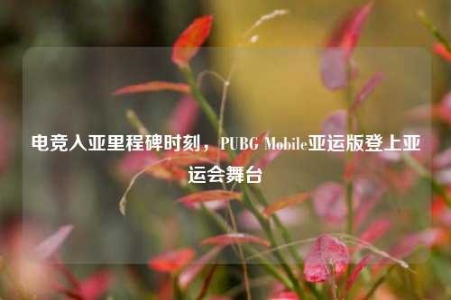 电竞入亚里程碑时刻,PUBG Mobile亚运版登上亚运会舞台