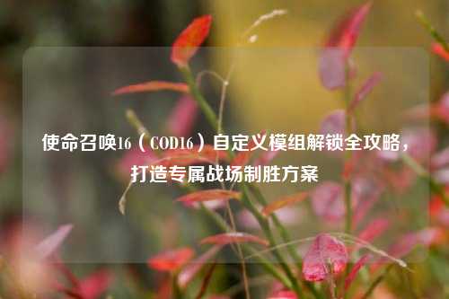 使命召唤16(COD16)自定义模组解锁全攻略,打造专属战场制胜方案
