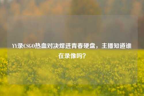 YY录CSGO热血对决焊进青春硬盘,主播知道谁在录像吗?