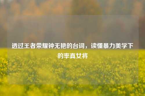 透过王者荣耀钟无艳的台词,读懂暴力美学下的率真女将