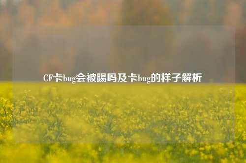 CF卡bug会被踢吗及卡bug的样子解析