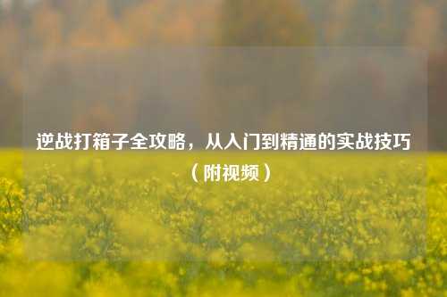 逆战打箱子全攻略,从入门到精通的实战技巧(附视频)
