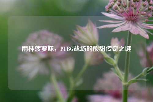 雨林菠萝妹,PUBG战场的酸甜传奇之谜