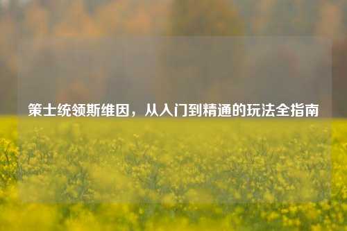 策士统领斯维因,从入门到精通的玩法全指南