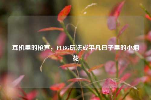 耳机里的枪声,PUBG玩法成平凡日子里的小烟花