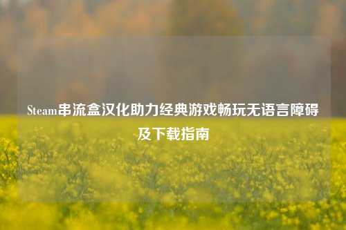 Steam串流盒汉化助力经典游戏畅玩无语言障碍及下载指南
