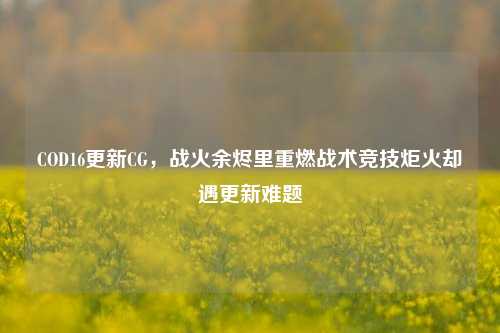 COD16更新CG,战火余烬里重燃战术竞技炬火却遇更新难题