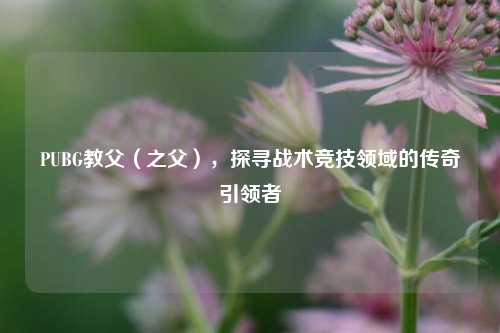 PUBG教父（之父），探寻战术竞技领域的传奇引领者
