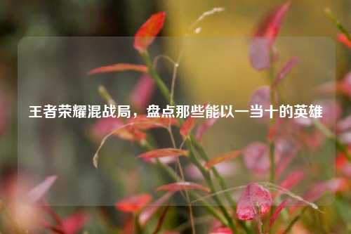 王者荣耀混战局,盘点那些能以一当十的英雄